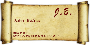 Jahn Beáta névjegykártya