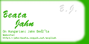 beata jahn business card